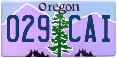 OR license plate 029CAI