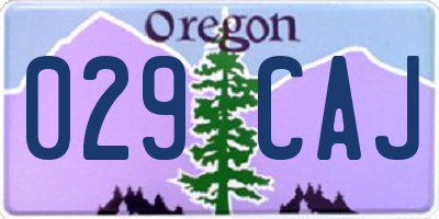 OR license plate 029CAJ