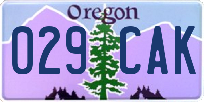 OR license plate 029CAK