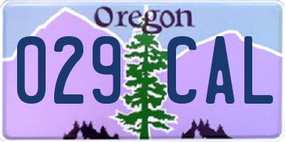 OR license plate 029CAL