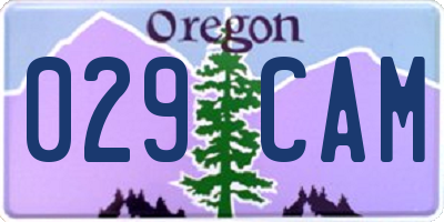 OR license plate 029CAM