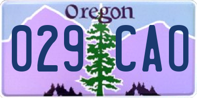 OR license plate 029CAO