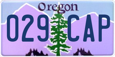 OR license plate 029CAP