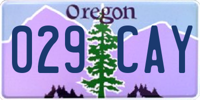 OR license plate 029CAY