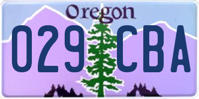 OR license plate 029CBA