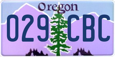 OR license plate 029CBC