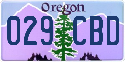 OR license plate 029CBD