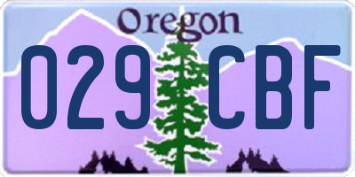 OR license plate 029CBF