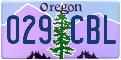 OR license plate 029CBL