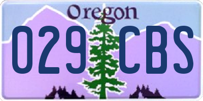 OR license plate 029CBS