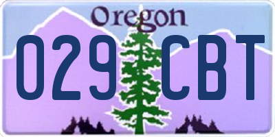 OR license plate 029CBT