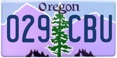 OR license plate 029CBU