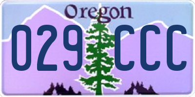 OR license plate 029CCC