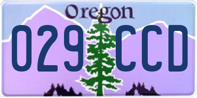 OR license plate 029CCD