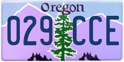 OR license plate 029CCE