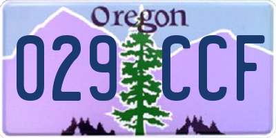 OR license plate 029CCF