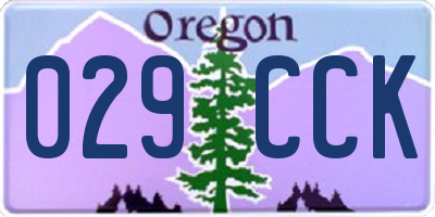 OR license plate 029CCK