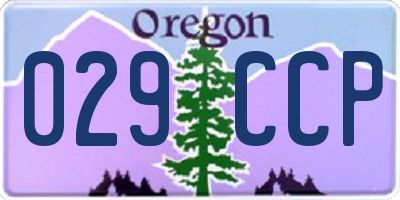 OR license plate 029CCP