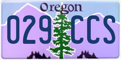 OR license plate 029CCS