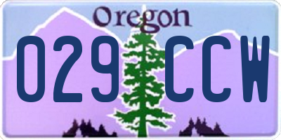 OR license plate 029CCW