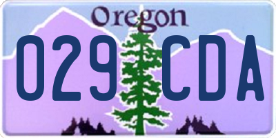 OR license plate 029CDA