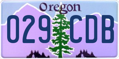 OR license plate 029CDB