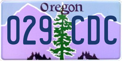 OR license plate 029CDC