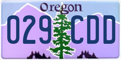 OR license plate 029CDD