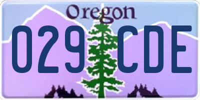 OR license plate 029CDE