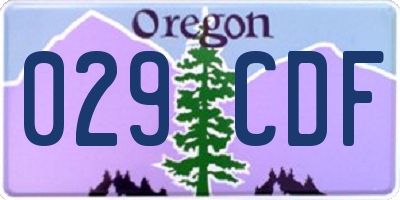 OR license plate 029CDF