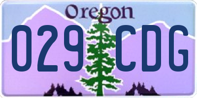OR license plate 029CDG