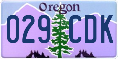 OR license plate 029CDK