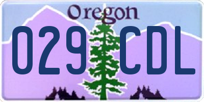 OR license plate 029CDL