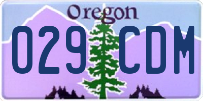 OR license plate 029CDM