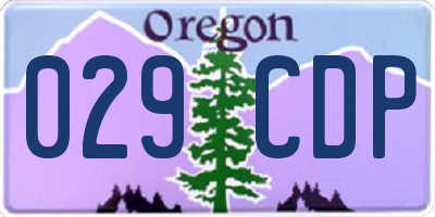 OR license plate 029CDP