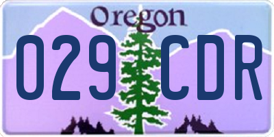 OR license plate 029CDR