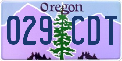 OR license plate 029CDT