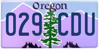 OR license plate 029CDU