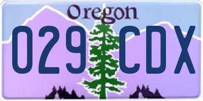 OR license plate 029CDX