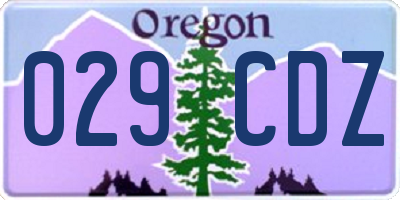 OR license plate 029CDZ