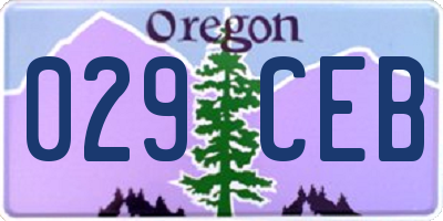 OR license plate 029CEB