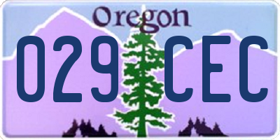 OR license plate 029CEC