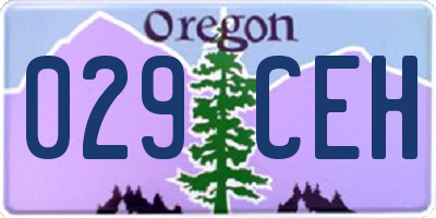 OR license plate 029CEH