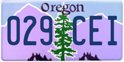 OR license plate 029CEI