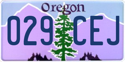 OR license plate 029CEJ
