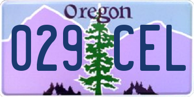 OR license plate 029CEL