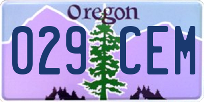 OR license plate 029CEM