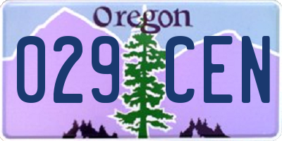 OR license plate 029CEN