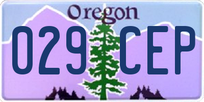 OR license plate 029CEP