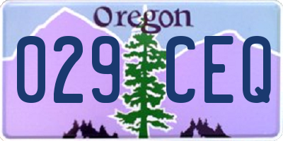 OR license plate 029CEQ